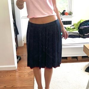 M Navy Blue Pleated midi Skirt
